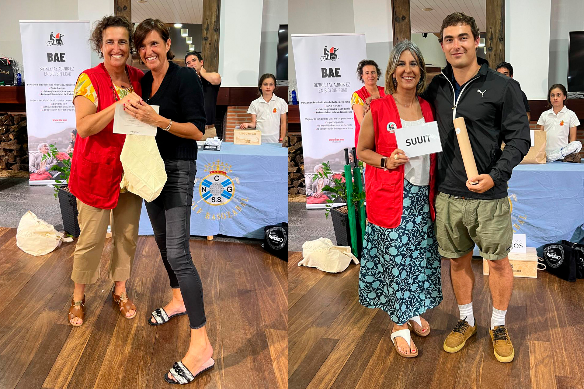 Gurpo de personas recibiendo premios en un interior